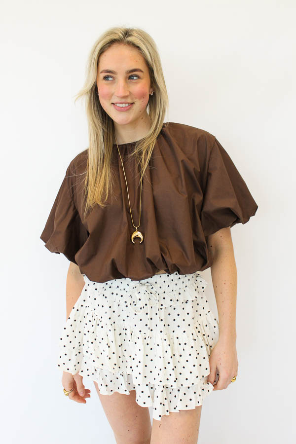 Rok stippen ecru | Livia