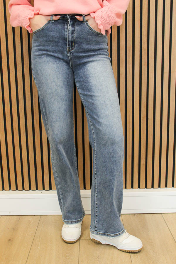 Wide leg jeans blauw | Vlinder