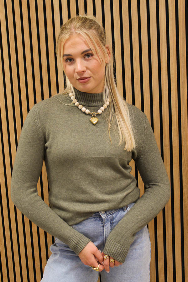 Viscose_trui_Kaki_-_Roxy-7486