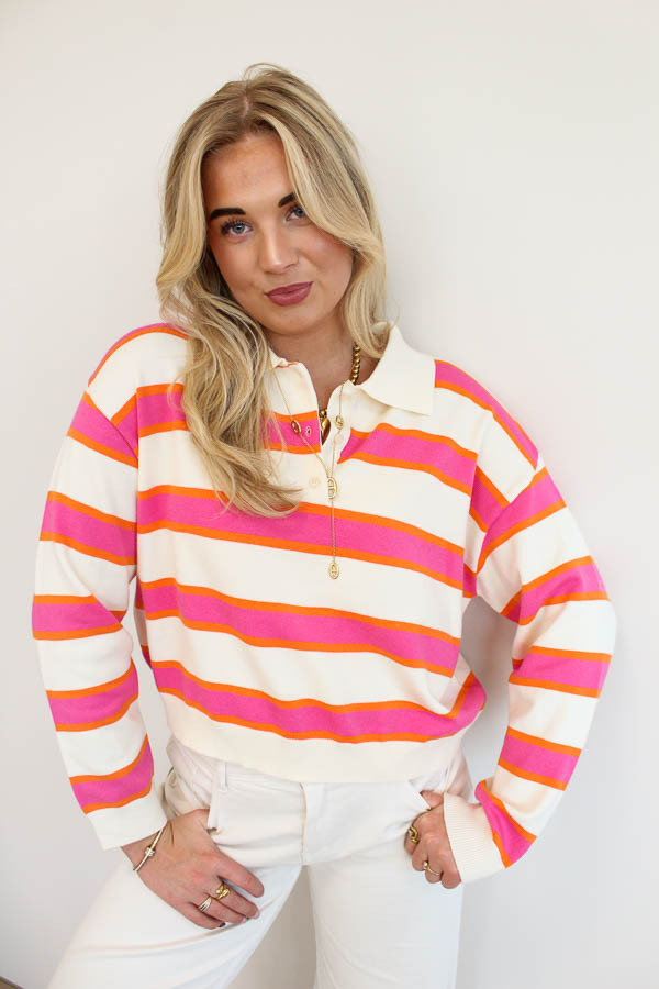 Gestreept_poloshirt_beige_-_Ise-2