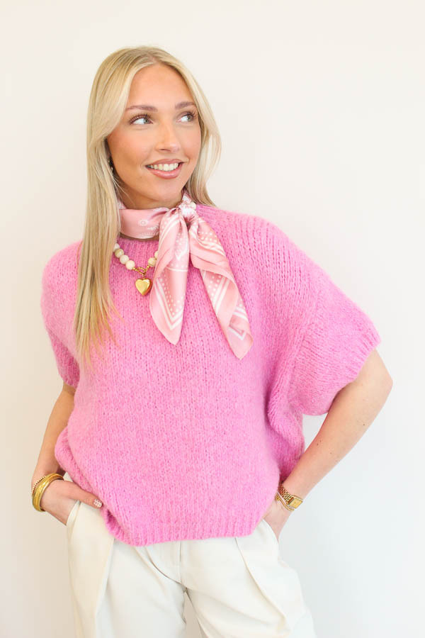 Trui_korte_mouw_fuchsia_-_Maje-9247